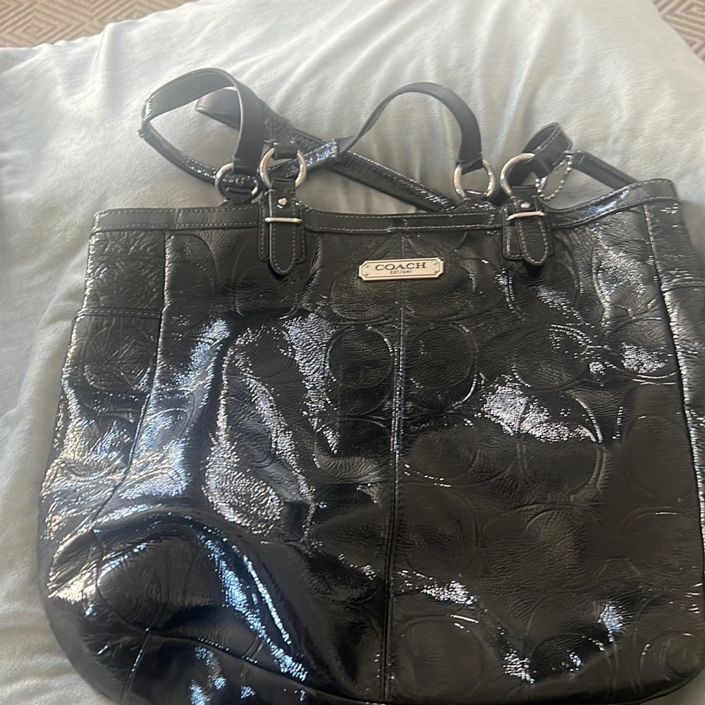 Coach large black purse. Good shape